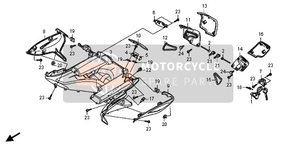 64478MFT640ZE, Lid, L. Outer Pocket *YR183M* (YR183M Titanium Metallic), Honda, 0